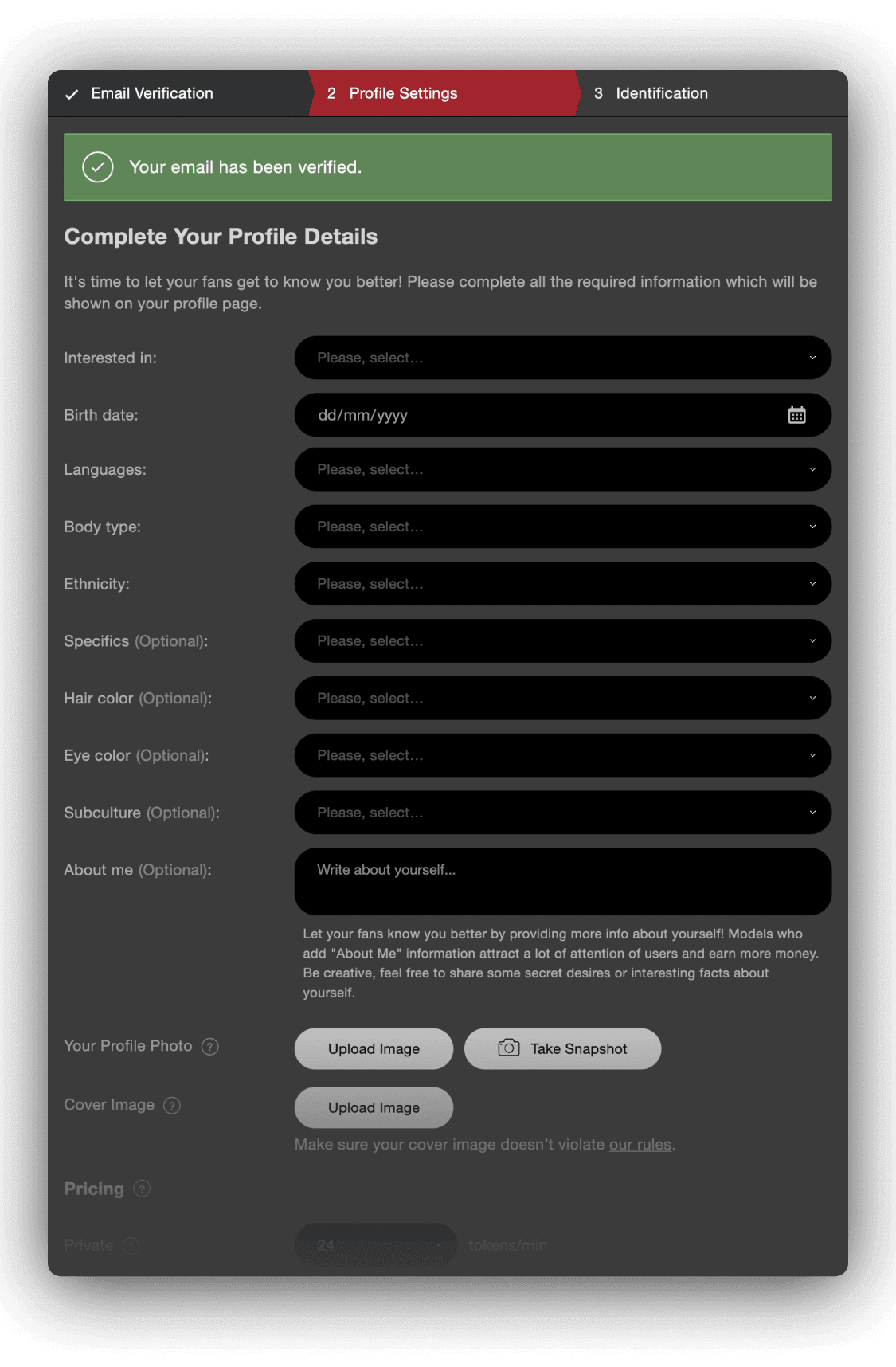 Profile Settings